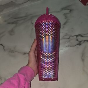 Starbucks Iridescent Pink Tumbler with Straw Never Used. May New Straw